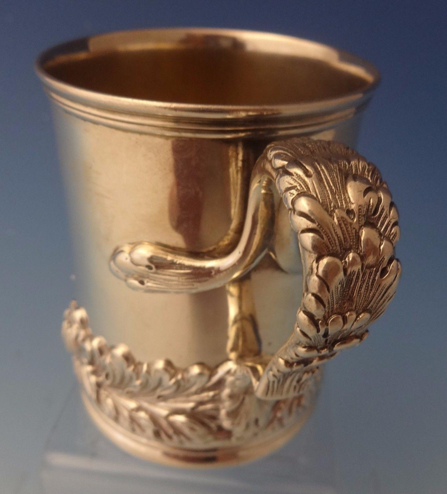 Chrysanthemum by Tiffany & Co Sterling Silver Baby Mug / Cup Rare In Excellent Condition In Big Bend, WI