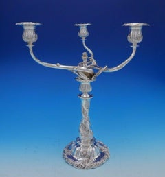Chrysanthemum by Tiffany & Co Sterling Silver Candelabra Pair of 3-Light