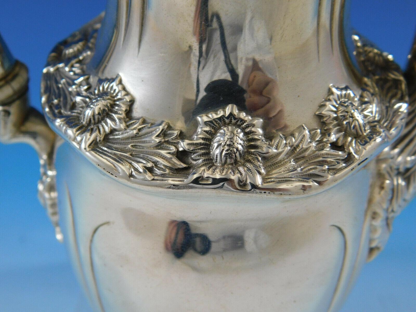 Chrysanthemum by Tiffany & Co. Sterling Silver Demitasse Pot '#0153' In Excellent Condition For Sale In Big Bend, WI