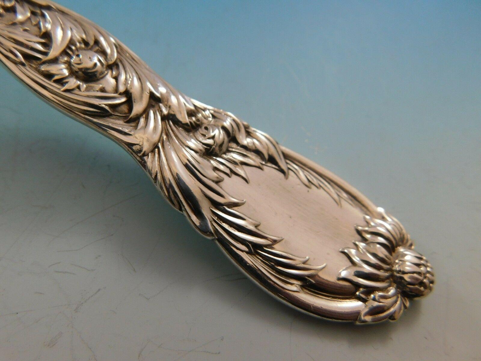 Chrysanthemum by Tiffany & Co. Sterling Silver Fish Server Plain Blade In Excellent Condition In Big Bend, WI