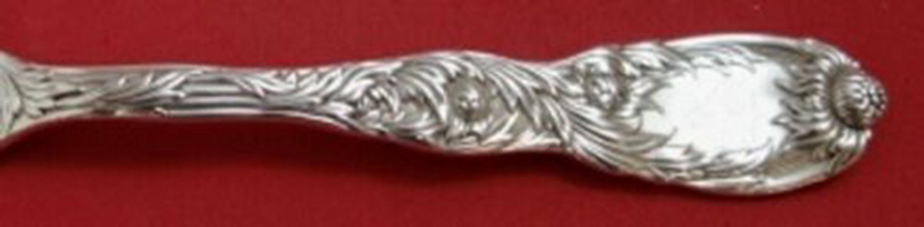 Sterling silver fish server with design on blade 12 3/8
