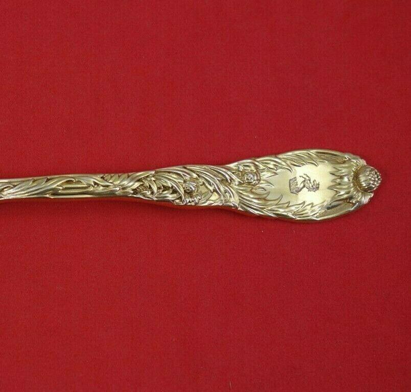 Sterling silver 3-tine fruit fork vermeil (completely gold washed) 6 1/4
