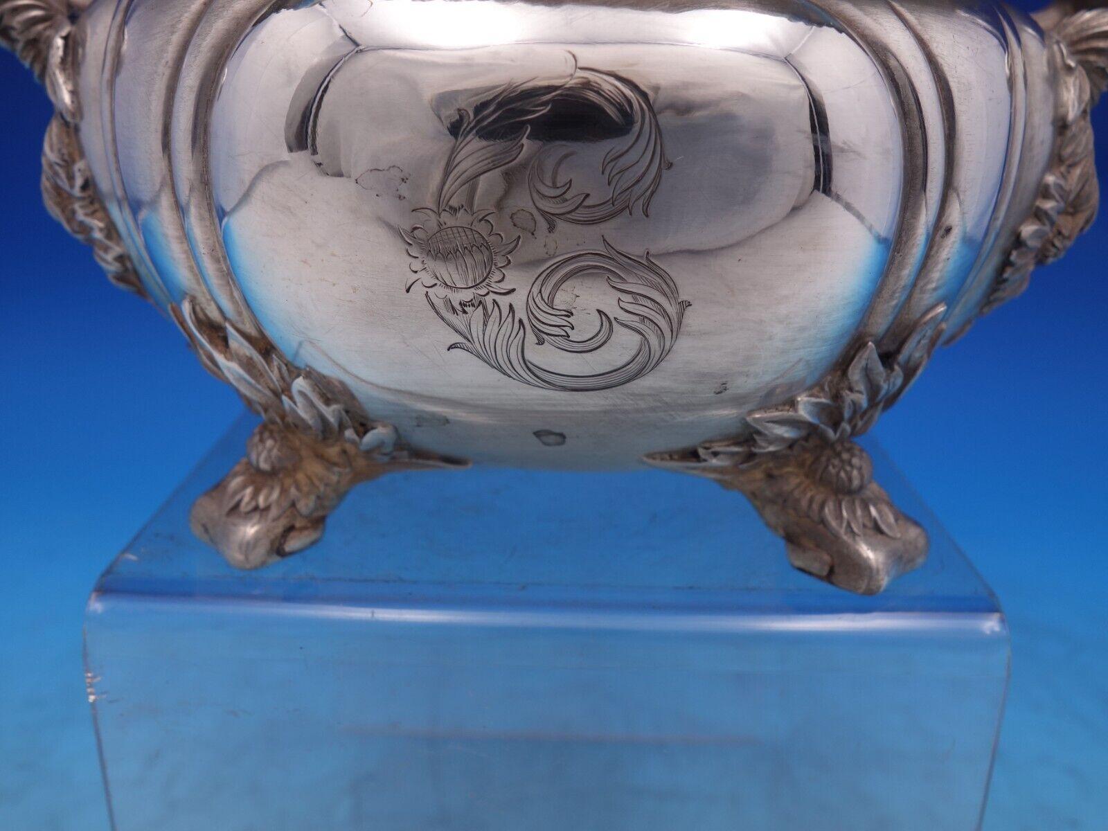 Chrysanthemum by Tiffany and Co Sterling Silver Sugar Bowl Footed Handles #7038 6