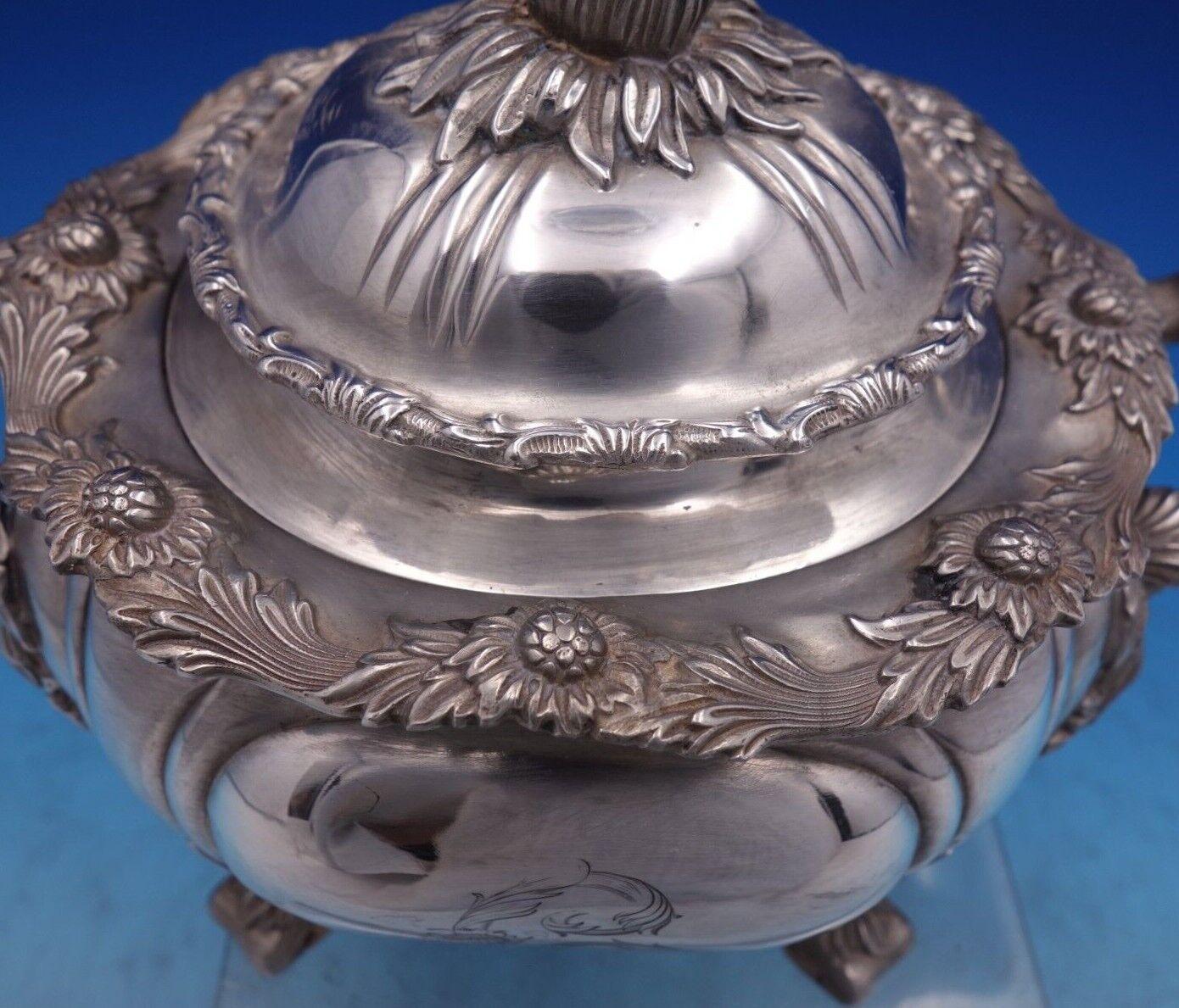 Chrysanthemum by Tiffany and Co Sterling Silver Sugar Bowl Footed Handles #7038 5