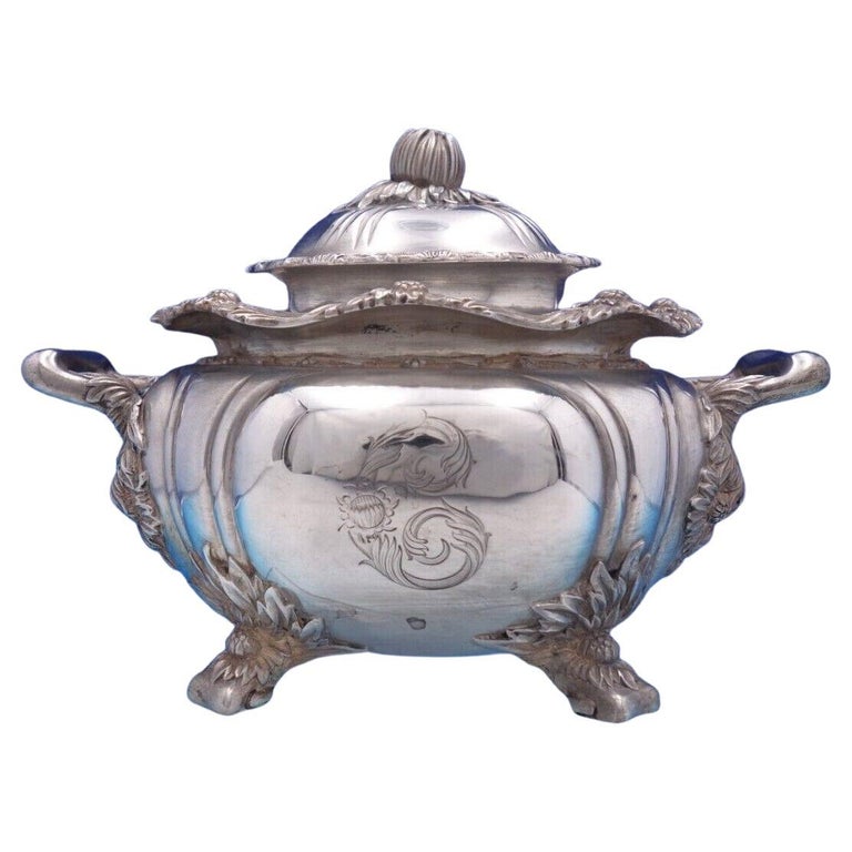 Chrysanthemum by Tiffany and Co Sterling Silver Sugar Bowl Footed Handles 7038 For Sale at 1stDibs