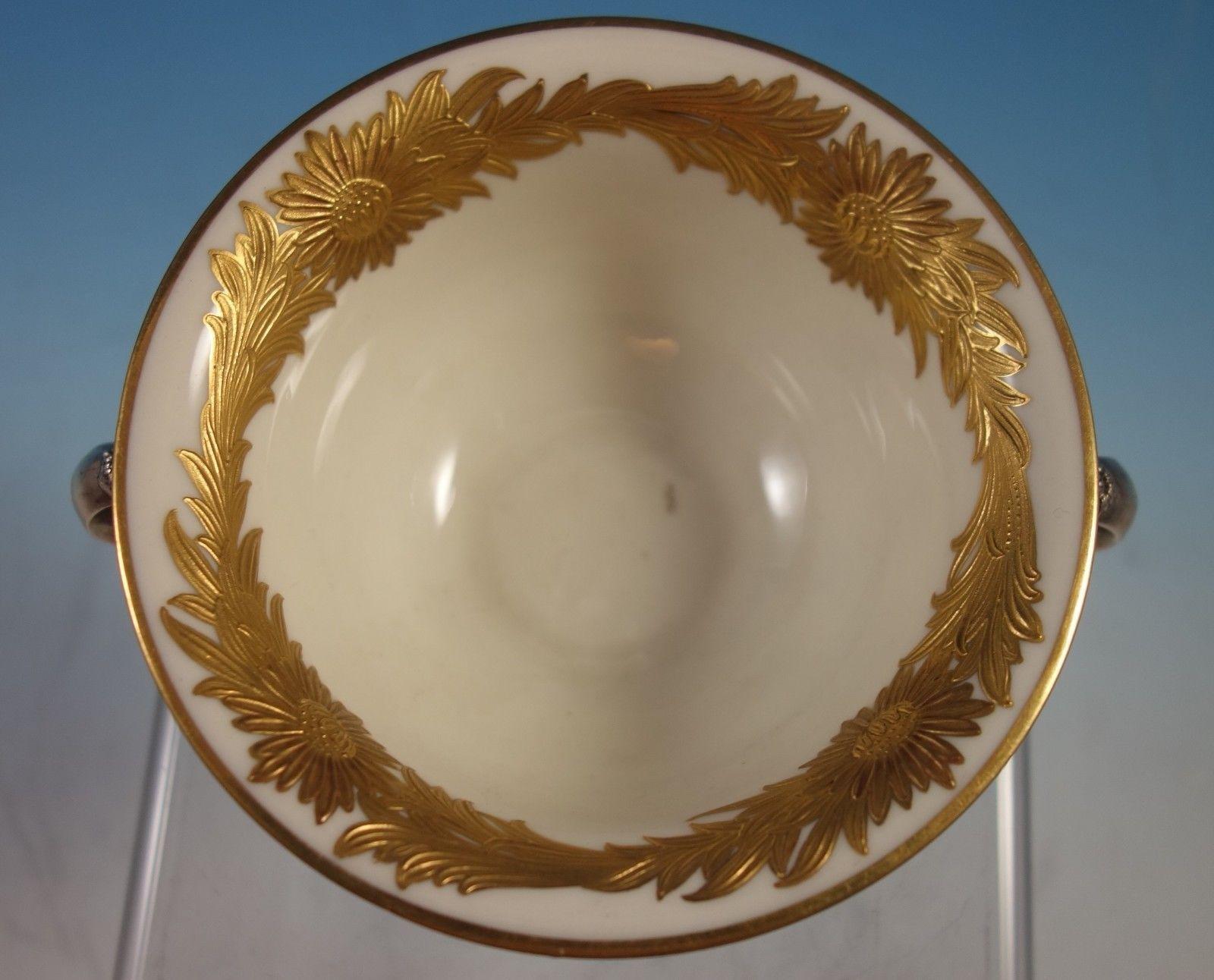 Chrysanthemum by Tiffany & Co. Sterling Silver Bouillon Cup with Gold Liner In Excellent Condition In Big Bend, WI