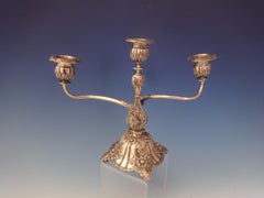 Chrysanthemum by Tiffany & Co. Sterling Silver Candelabra Pair, 3-Light