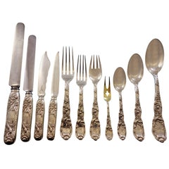 Antique Chrysanthemum by Tiffany & Co. Sterling Silver Flatware Set Service 235 Pieces