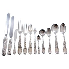 Antique Chrysanthemum by Tiffany & Co Sterling Silver Flatware Set Service 269 Pc Dinner