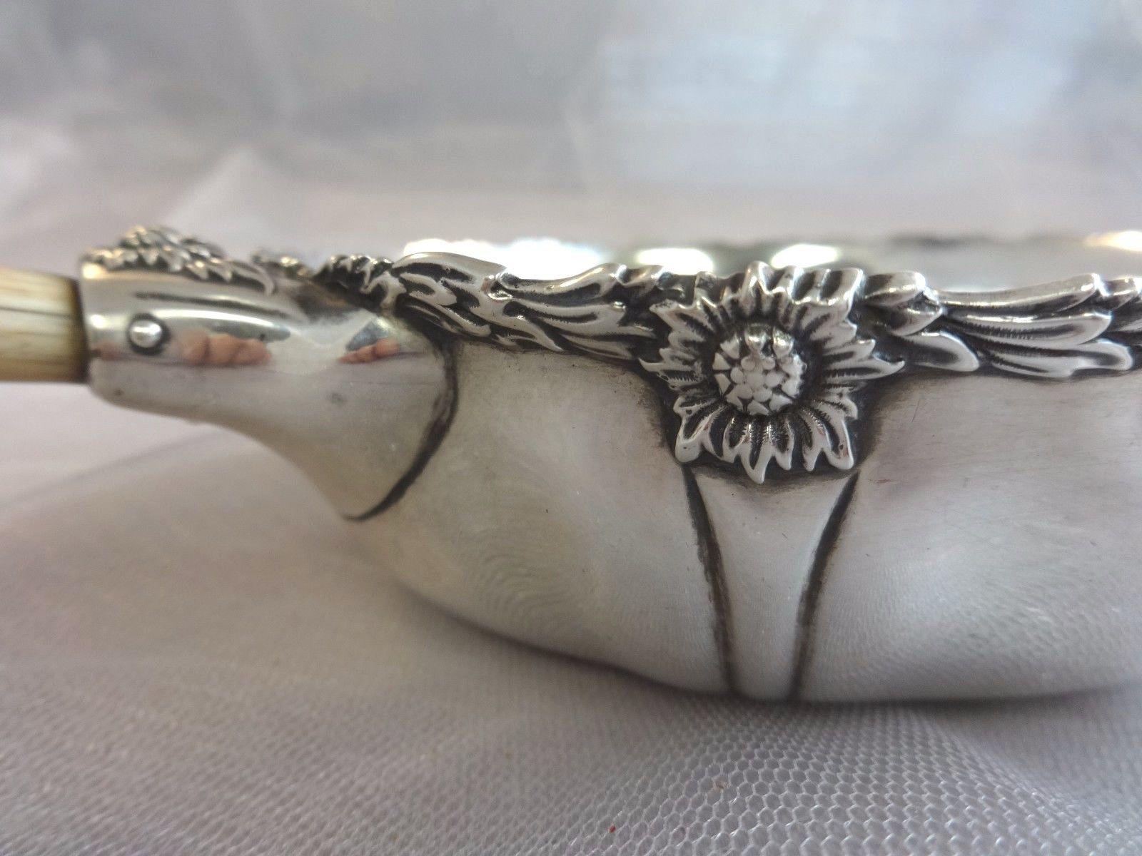 Chrysanthemum by Tiffany & Co. Sterling Silver Porringer Bowl Antique In Excellent Condition For Sale In Big Bend, WI