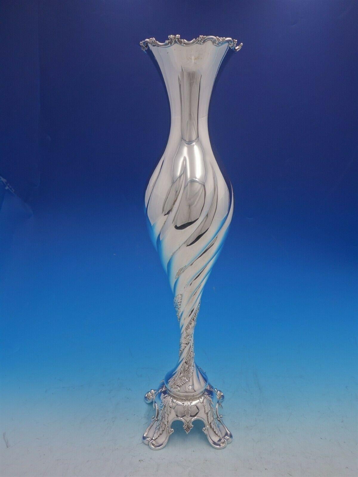 Tiffany & Co.

Incredible monumental Tiffany & Co. sterling silver vase marked #12497 1451. It measures an impressive 21