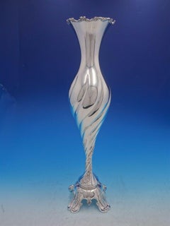 Chrysanthemum Tiffany & Co. Sterling Silver Tall Vase Outstanding 21"