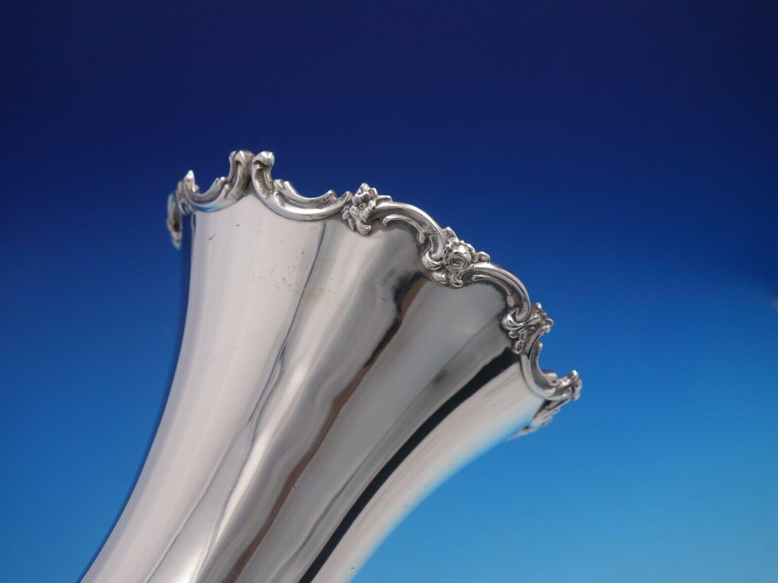 Chrysantheme Tiffany & Co. Große Vase aus Sterlingsilber Hervorragend 21