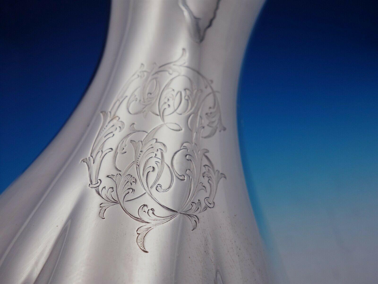 Chrysantheme Tiffany & Co. Große Vase aus Sterlingsilber Hervorragend 21
