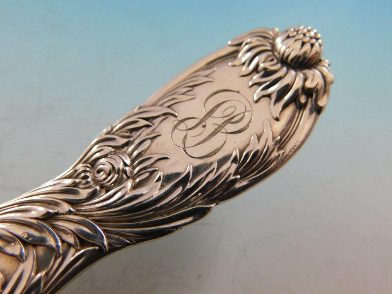 Chrysanthemum by Tiffany Sterling Silver Cheese Scoop Gold-Washed Original In Excellent Condition In Big Bend, WI