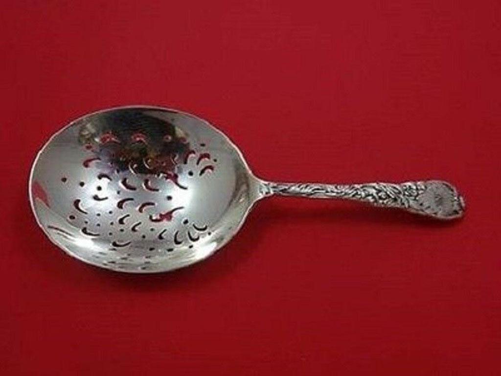 Sterling silver cocktail spoon pierced unusual 7 1/2