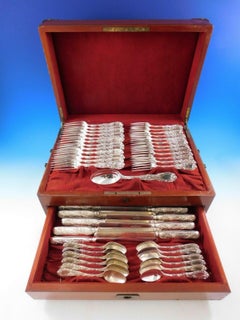Chrysanthemum by Tiffany Sterling Silver Flatware Set 12 Service 49 Pcs Dinner