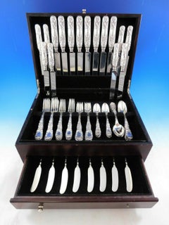 Chrysanthemum by Tiffany Sterling Silver Flatware Set Service 64 Pcs Dinner