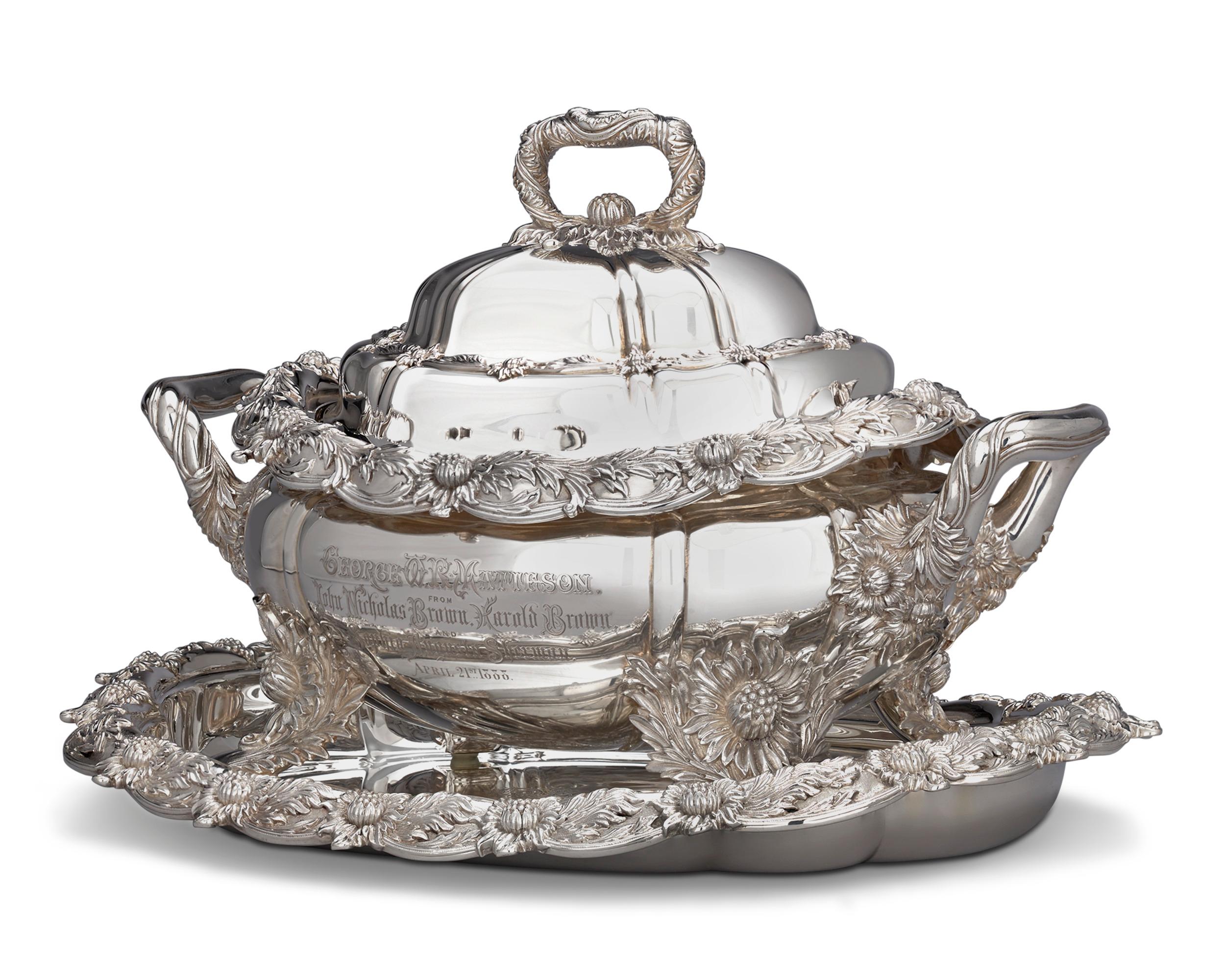 Art Nouveau Chrysanthemum Covered Soup Tureen by Tiffany & Co.