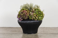 Chrysanthemum Lobe Kung Pot, Black Copper by Robert Kuo, Hand Repousse, Limited