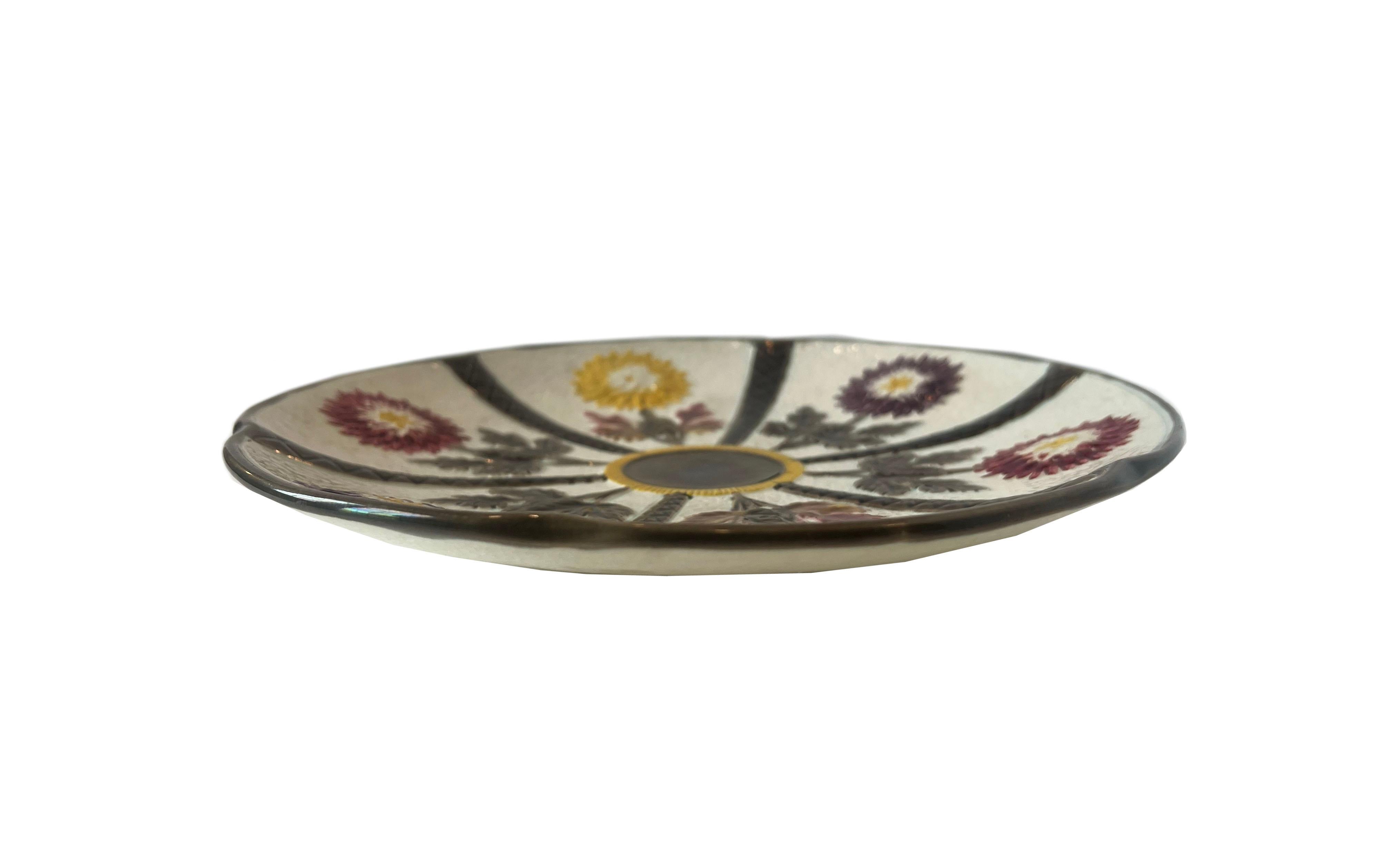 European Chrysanthemum Plate; Andre Leon Talley's Majolica Collection For Sale