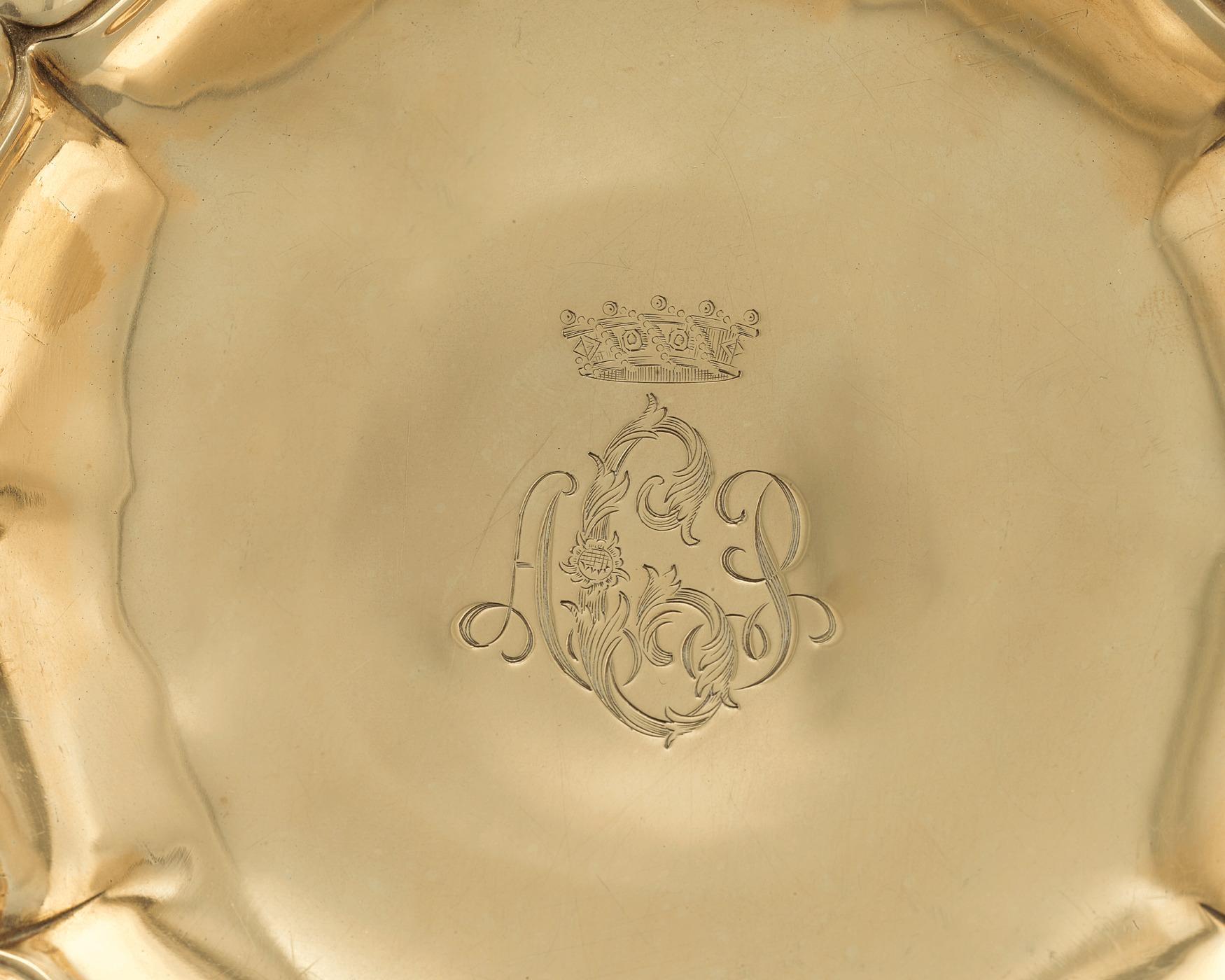 Américain Tazze en argent doré chrysanthème de Tiffany & Co. en vente