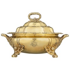 Chrysanthemum Silver Gilt Vegetable Dish by Tiffany & Co.