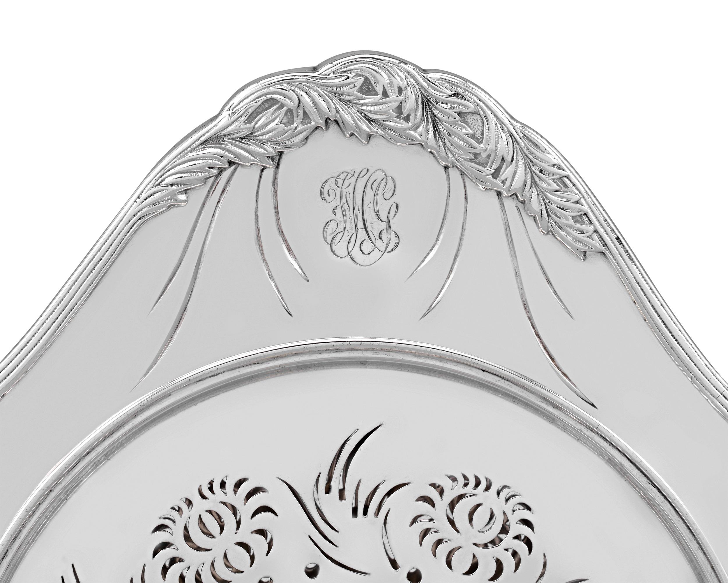 Art Nouveau Chrysanthemum Sterling Silver Caviar Server by Tiffany & Co.