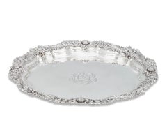 Chrysanthemum Sterling Silver Round Tray by Tiffany & Co.