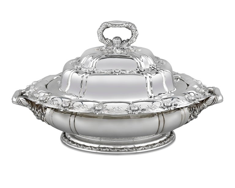 Chrysanthemum Sterling Silver Serving Dish by Tiffany and Co. at 1stDibs