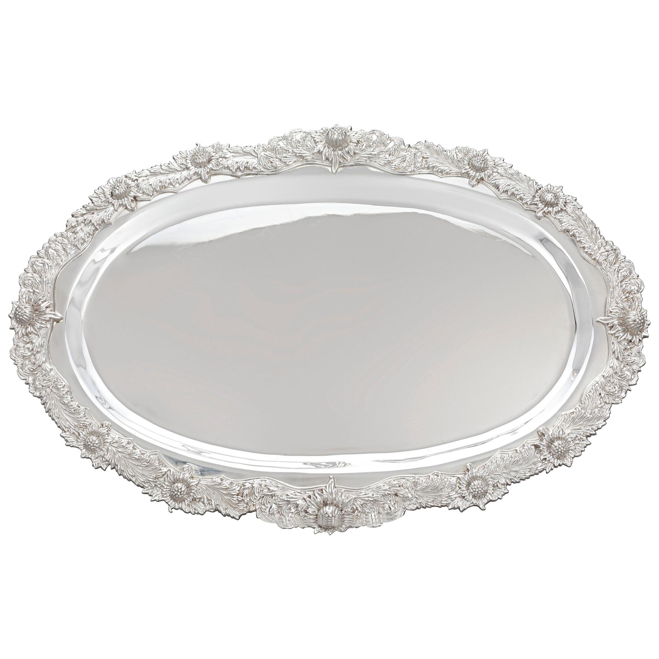 Chrysanthemum Sterling Silver Serving Tray by Tiffany & Co.