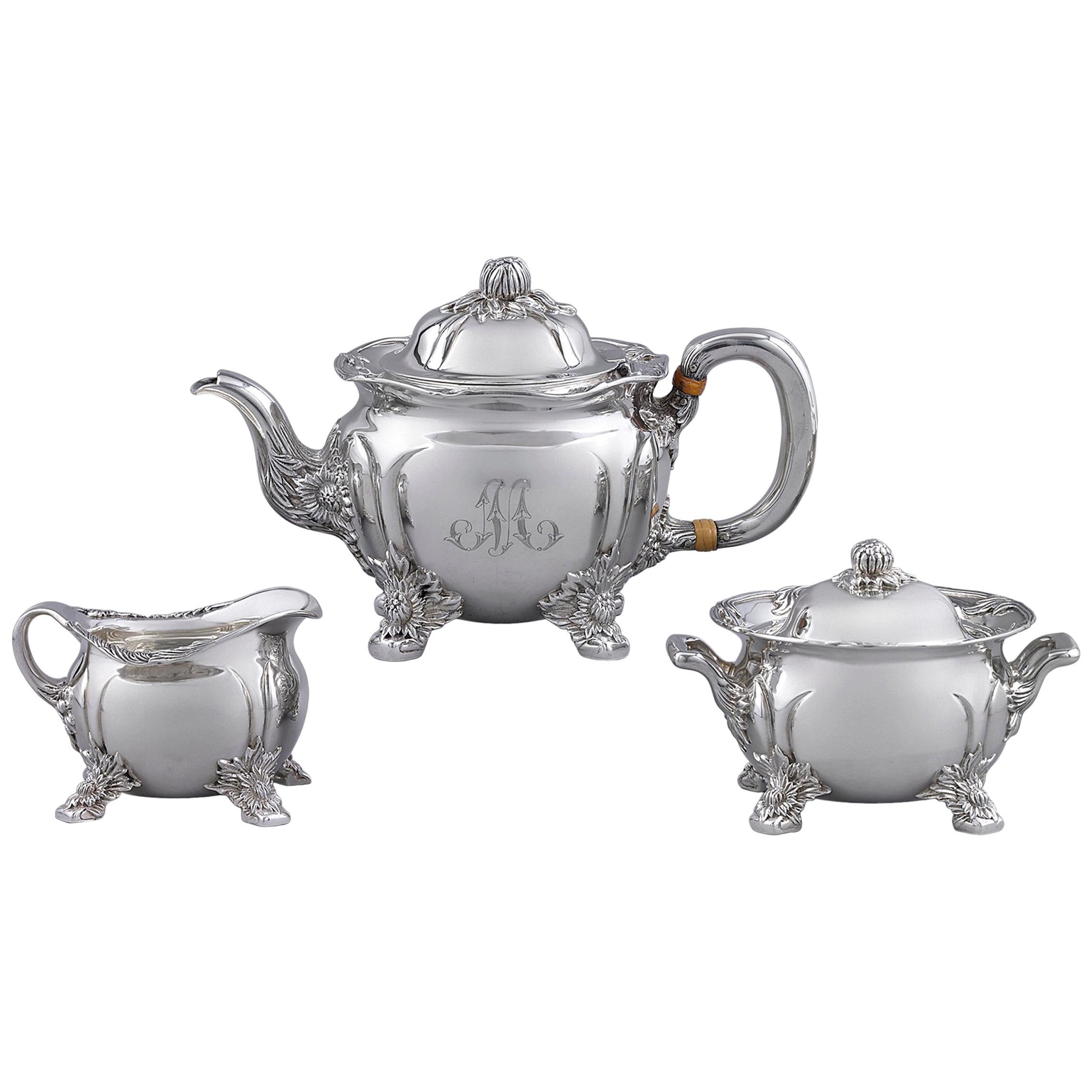 Chrysanthemum Sterling Silver Tea Set by Tiffany & Co.