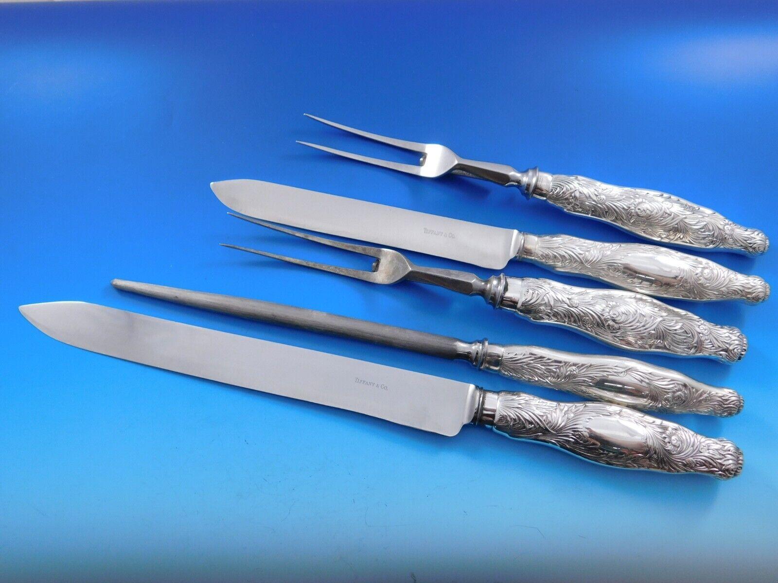 Chrysanthemum Tiffany Sterling Silver Flatware Set Service 255 pcs Fitted Chest For Sale 7