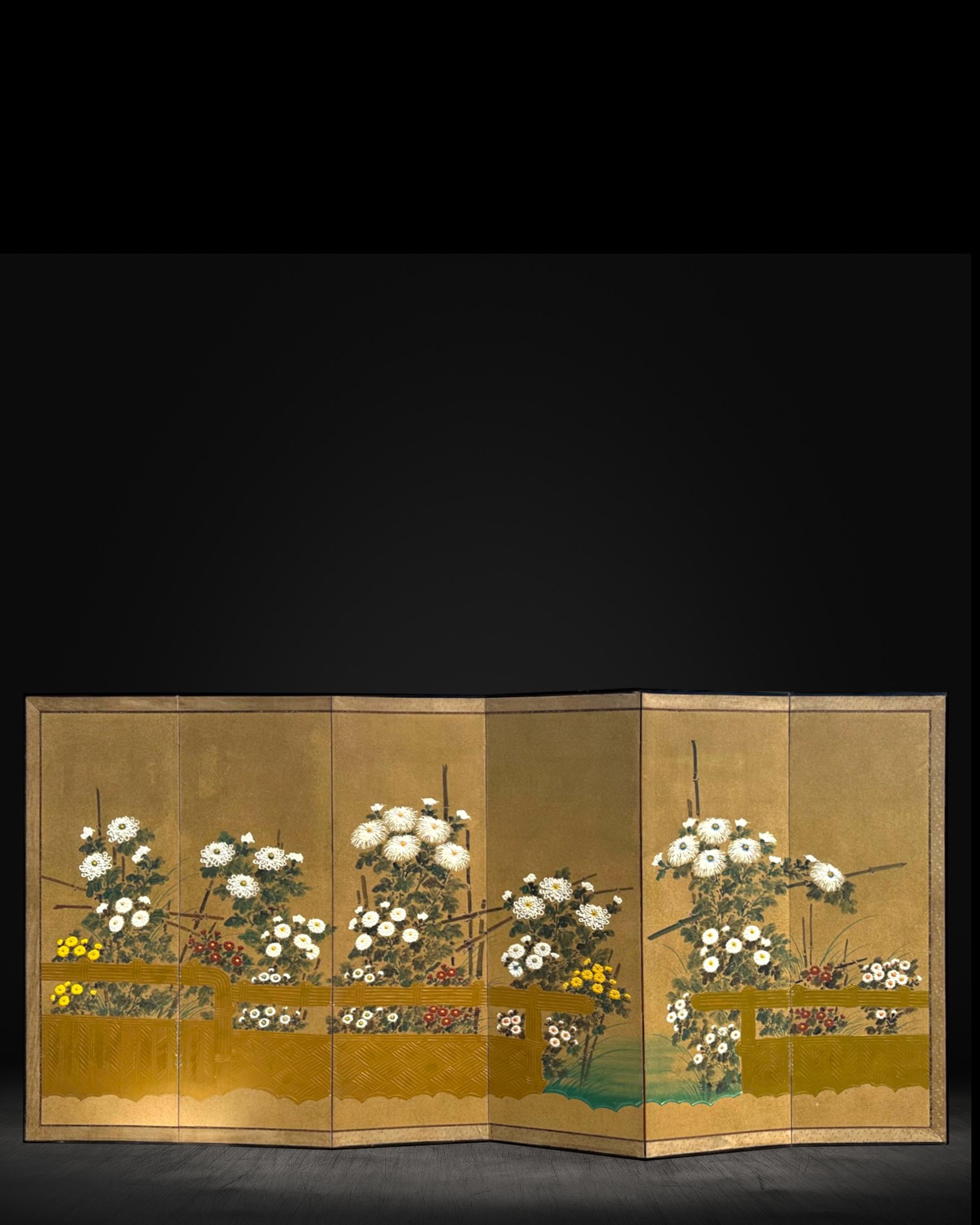 Chrysanthemen in goldenem Glanz im Angebot 3