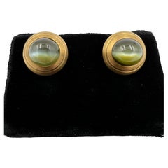 Gemelos de Oro Amarillo Ojo de Gato Crisoberilo