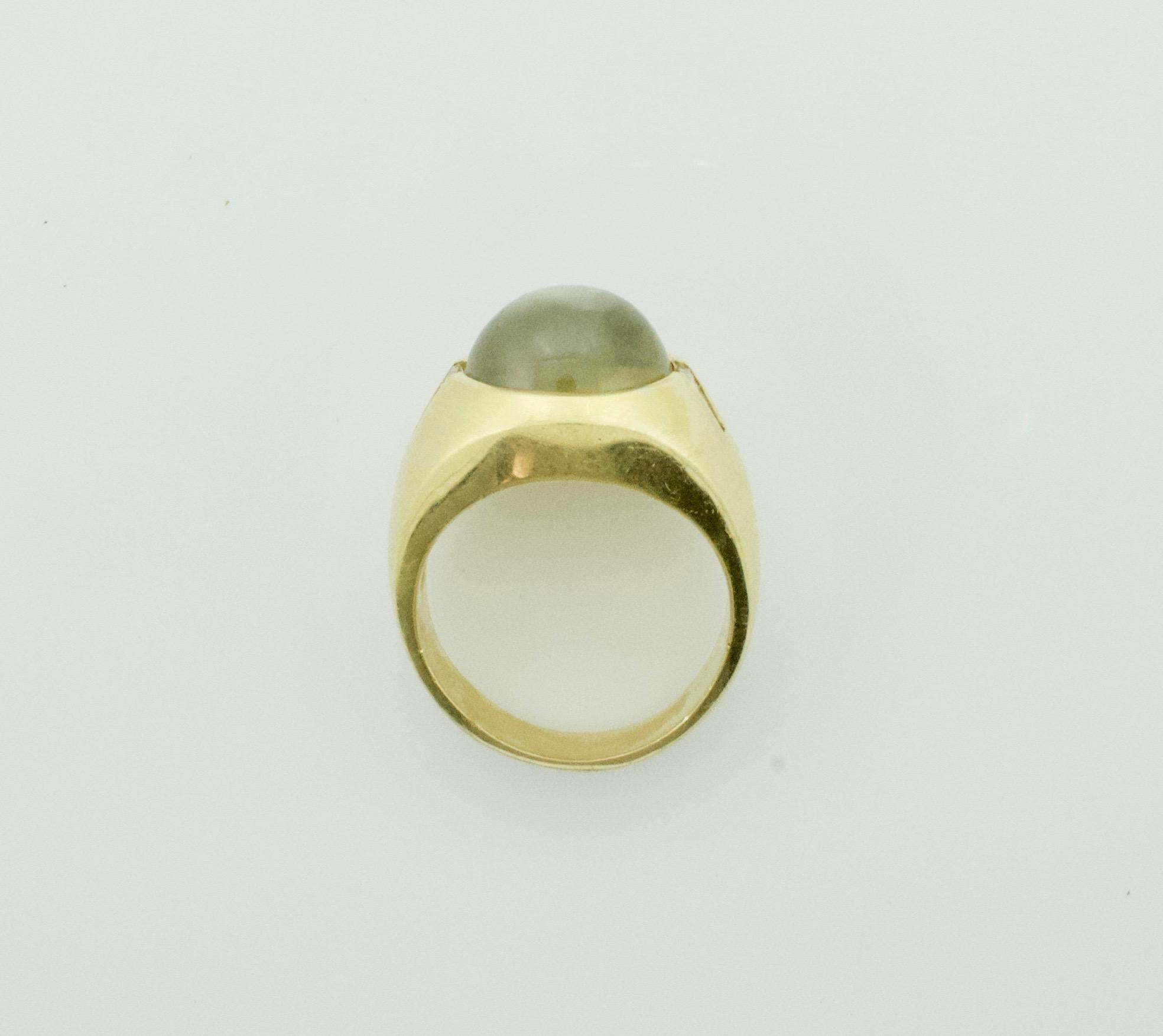 18 Karat Ring mit Katzenaugen-Chrysoberyll 11,10 Karat und Diamant im Zustand „Neu“ im Angebot in Wailea, HI