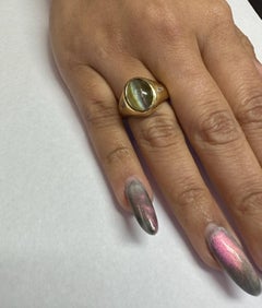 Chrysoberyl Cat's Eye 18 Karat Yellow Gold Ring