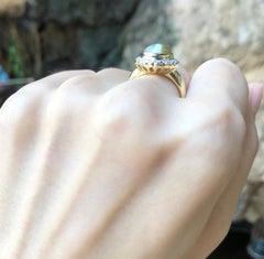 Chrysoberyl Cat's Eye with Diamond Ring Set in 18 Karat Gold