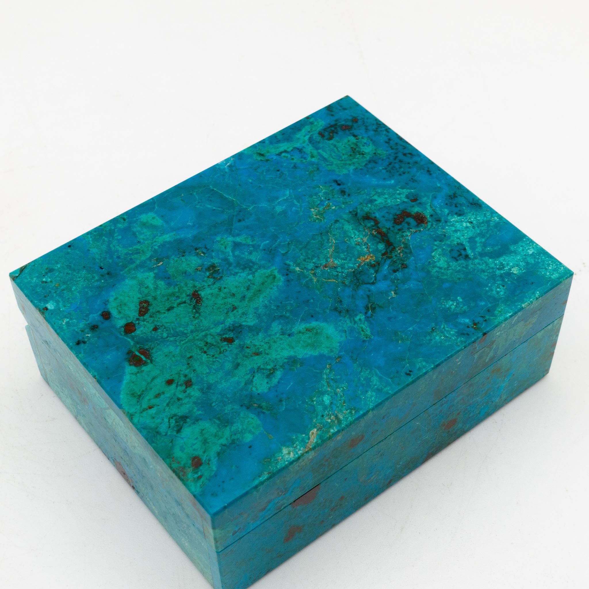Grand Tour Chrysocolla Box with Hinged Lid