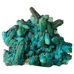 Chrysocolla on Quartz, Tentadora Mine, Julcani Dist., Peru