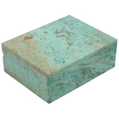 Chrysocolla-Turquoise Box from India with Hinged Lid
