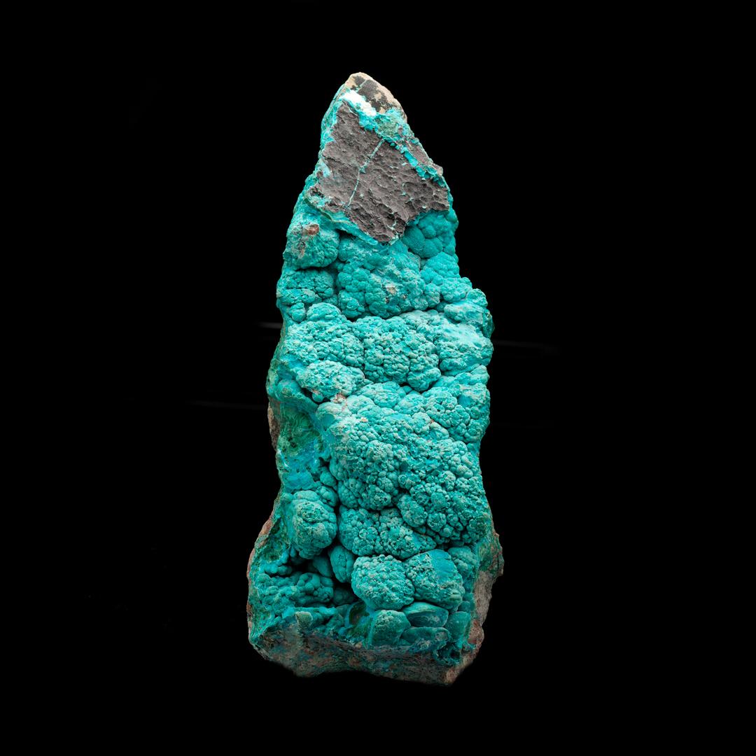 Featuring a visually stunning crystallization of Chrysocolla over Malachite. This almost Teal blue piece shows a pattern   of blue Chrysocolla over a deep green malachite - both copper minerals often found growing together but no mistaking this