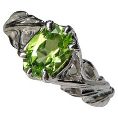 Chrysolith Silber Ring Birne Grün Farbe Classic Oval Peridot Edelstein Geschenk