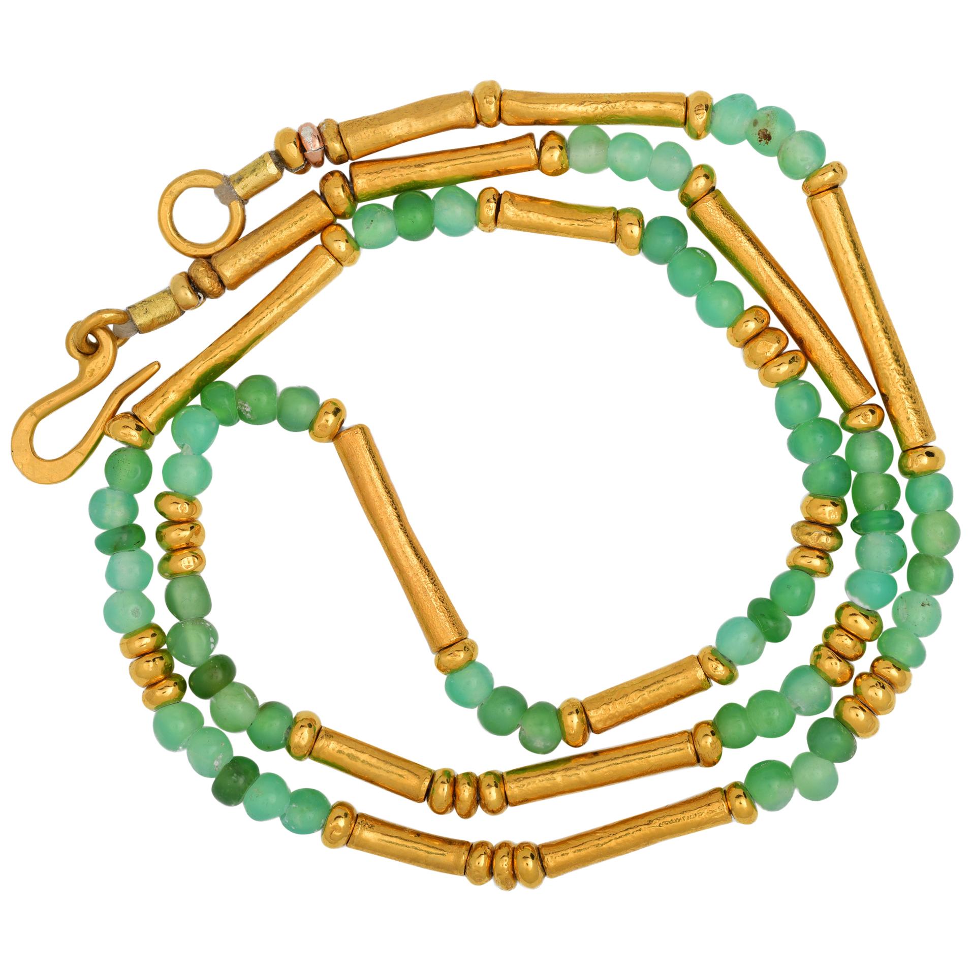 Chrysophrase and Gold Vermeil Necklace