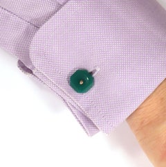 Chrysophrase Rose Gold Cufflinks Handcrafted in Italy by Botta Gioielli