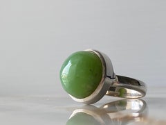 Chrysophrase silver ring