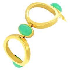 Chrysoprase and Gold Bracelet