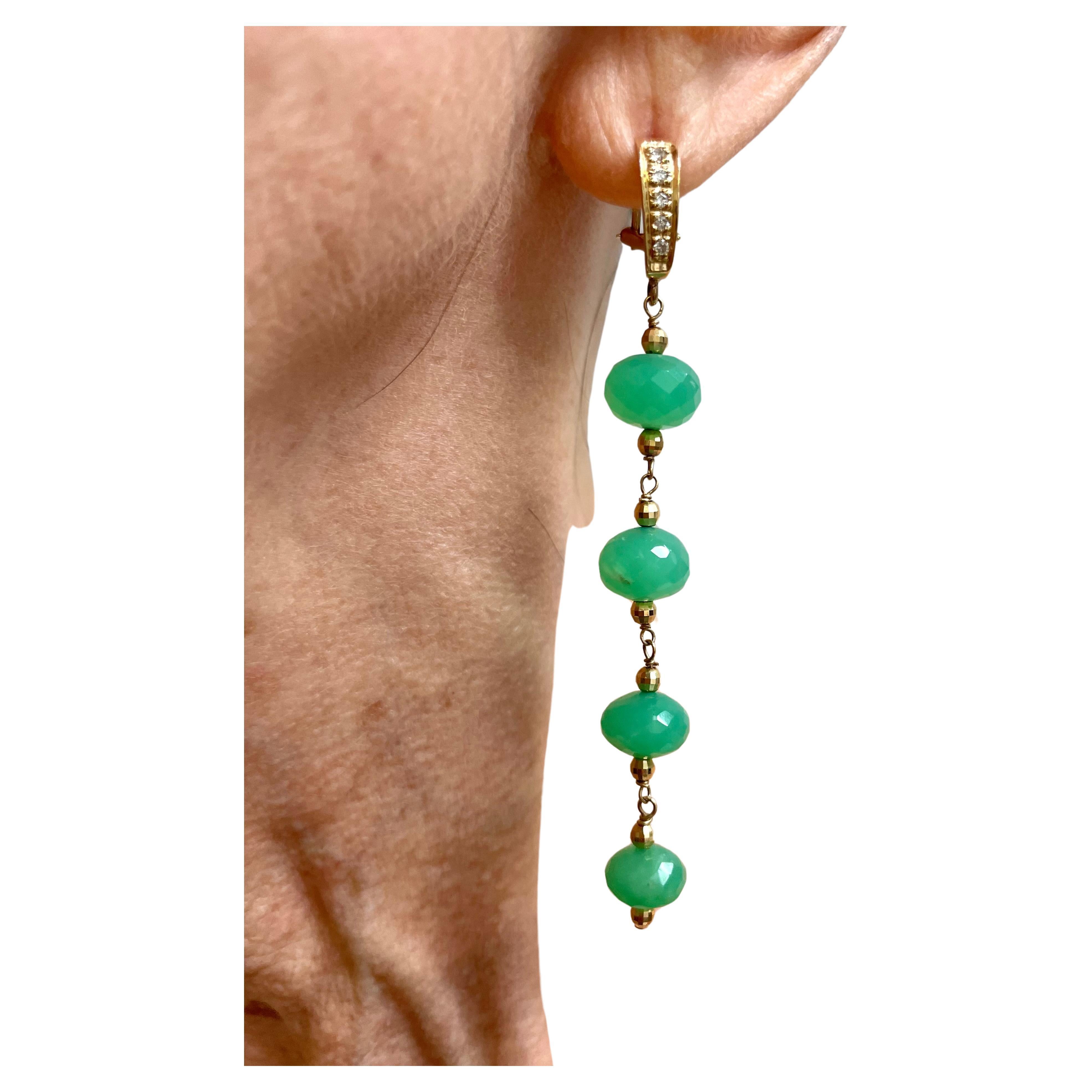Description
The depth and richness of this exceptional quality Chrysoprase and its mesmerizing sparkle is a perfect reflection of your powerful inner beauty and style. Designed to gracefully dance with your every move and to elegantly capture the