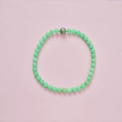 chrysoprase bead necklace with an 18k gold lock