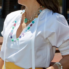 Chrysoprase Disc Necklace Pendant